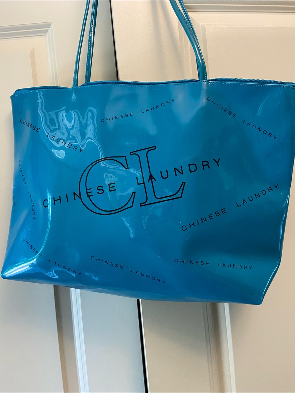 Chinese Laundry Glossy Teal Patent Tote